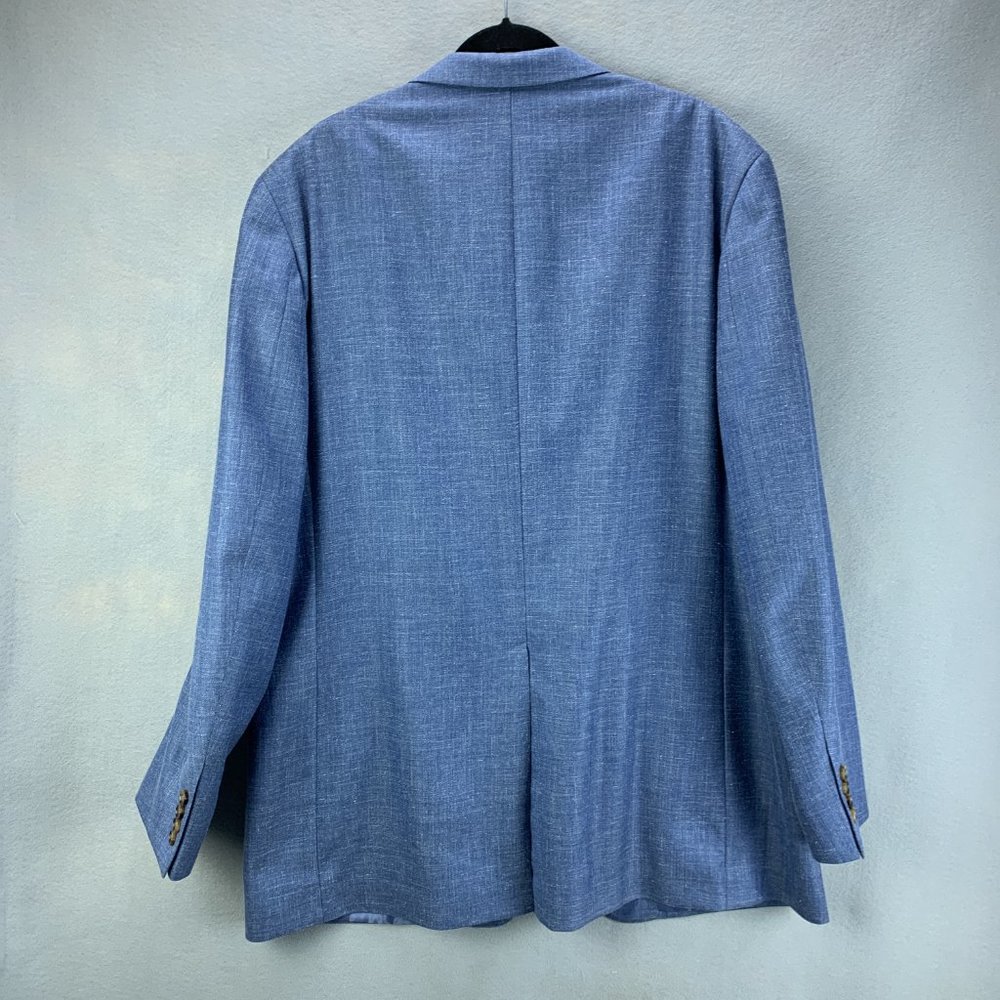 **SOLD**Ralph Lauren Blazer Mens 46L 46 Long Blue Wool Silk Linen Sport Coat - Picture 5 of 16